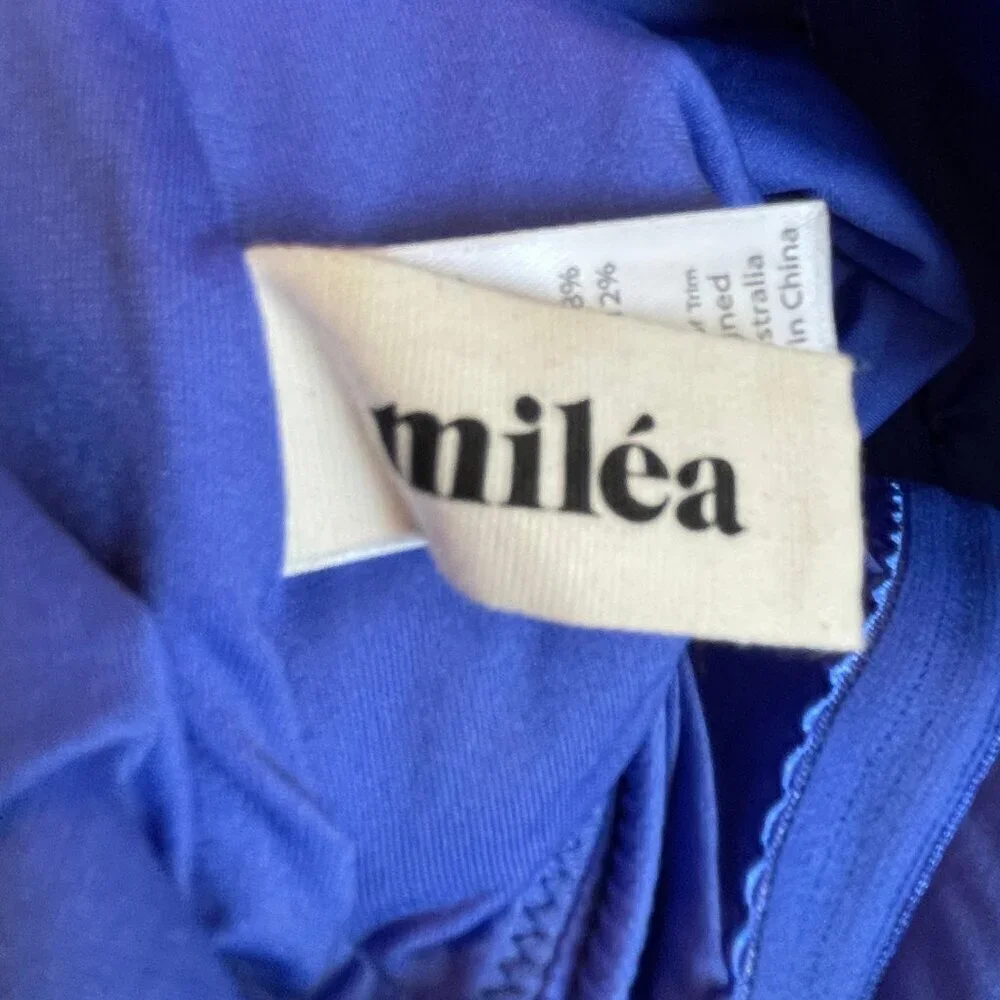 NEW Milea Mini Rib Bandeau Maillot Strapless One Piece Swimsuit Sz. 10